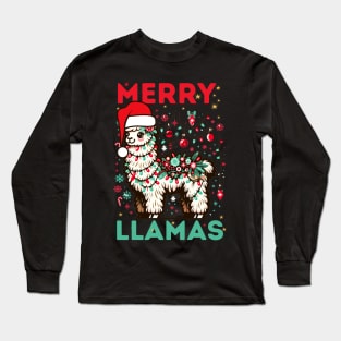 Merry llamas christmas Long Sleeve T-Shirt